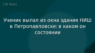 Ученик выпал из окна здания НИШ в Петропавловске: в каком он состоянии