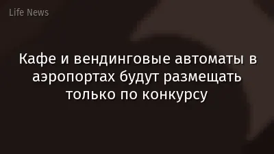 Кафе и вендинговые автоматы в аэропортах будут размещать только по конкурсу