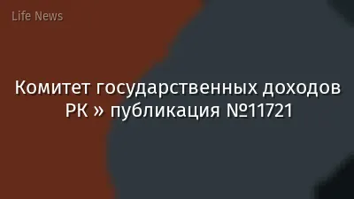Комитет государственных доходов РК » публикация №11721