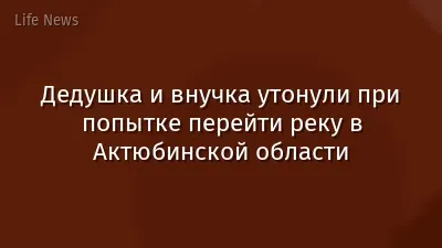 Дедушка и внучка утонули при попытке перейти реку в Актюбинской области
