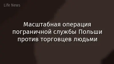 Масштабная операция пограничной службы Польши против торговцев людьми