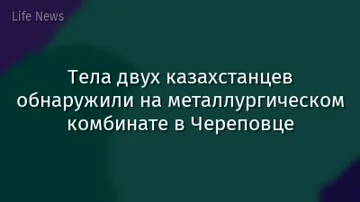 Тела двух казахстанцев обнаружили на металлургическом комбинате в Череповце