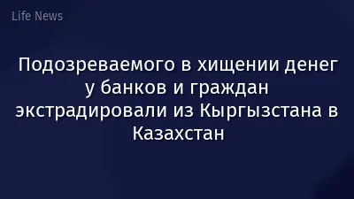 Подозреваемого в хищении денег у банков и граждан экстрадировали из Кыргызстана в Казахстан