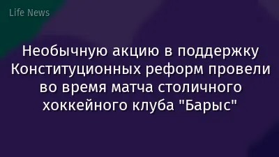 Необычную акцию в поддержку Конституционных реформ провели во время матча столичного хоккейного клуба "Барыс"