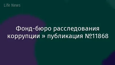 Фонд-бюро расследования коррупции » публикация №11868