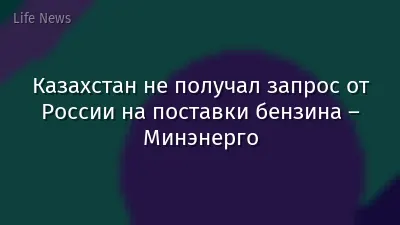 Казахстан не получал запрос от России на поставки бензина – Минэнерго