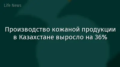 Производство кожаной продукции в Казахстане выросло на 36%