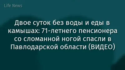 Двое суток без воды и еды в камышах: 71-летнего пенсионера со сломанной ногой спасли в Павлодарской области (ВИДЕО)