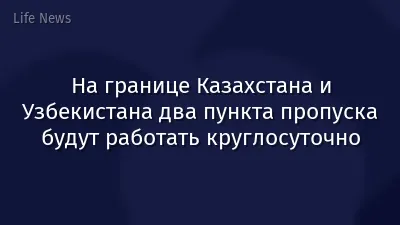 На границе Казахстана и Узбекистана два пункта пропуска будут работать круглосуточно