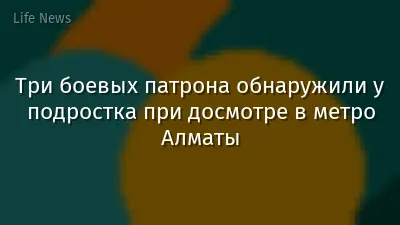 Три боевых патрона обнаружили у подростка при досмотре в метро Алматы