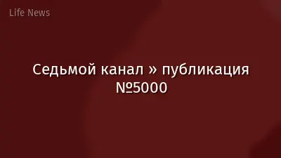 Седьмой канал » публикация №5000