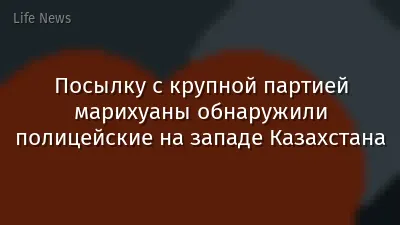 Посылку с крупной партией марихуаны обнаружили полицейские на западе Казахстана