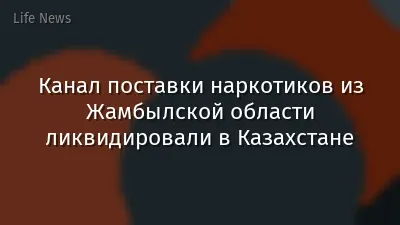 Канал поставки наркотиков из Жамбылской области ликвидировали в Казахстане