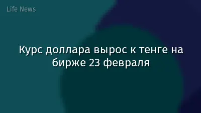 Курс доллара вырос к тенге на бирже 23 февраля