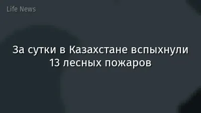 За сутки в Казахстане вспыхнули 13 лесных пожаров