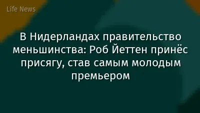 В Нидерландах правительство меньшинства: Роб Йеттен принёс присягу, став самым молодым премьером
