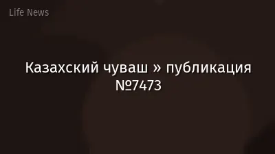 Казахский чуваш » публикация №7473