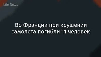 Во Франции при крушении самолета погибли 11 человек