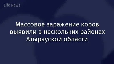Массовое заражение коров выявили в нескольких районах Атырауской области