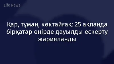 Қар, тұман, көктайғақ: 25 ақпанда бірқатар өңірде дауылды ескерту жарияланды