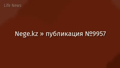 Nege.kz » публикация №9957