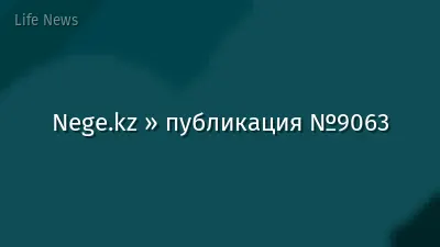 Nege.kz » публикация №9063