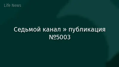 Седьмой канал » публикация №5003