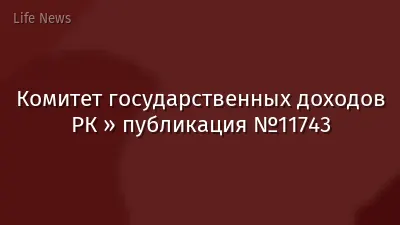 Комитет государственных доходов РК » публикация №11743