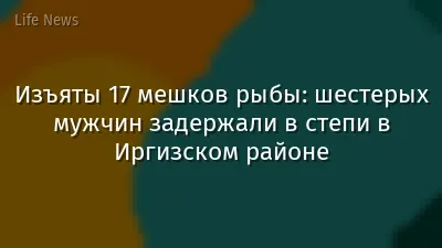 Изъяты 17 мешков рыбы: шестерых мужчин задержали в степи в Иргизском районе