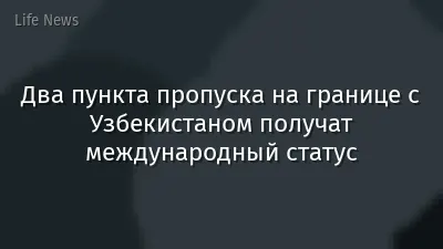 Два пункта пропуска на границе с Узбекистаном получат международный статус