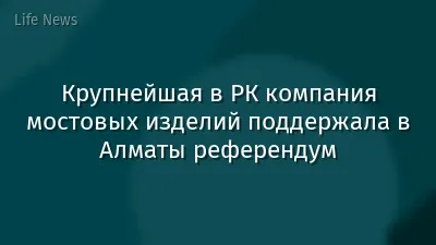 Крупнейшая в РК компания мостовых изделий поддержала в Алматы референдум
