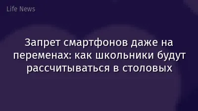 Запрет смартфонов даже на переменах: как школьники будут рассчитываться в столовых