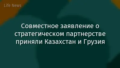Совместное заявление о стратегическом партнерстве приняли Казахстан и Грузия