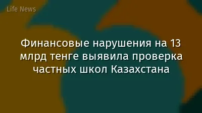 Финансовые нарушения на 13 млрд тенге выявила проверка частных школ Казахстана