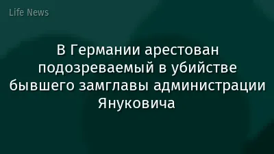 В Германии арестован подозреваемый в убийстве бывшего замглавы администрации Януковича