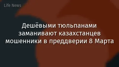 Дешёвыми тюльпанами заманивают казахстанцев мошенники в преддверии 8 Марта