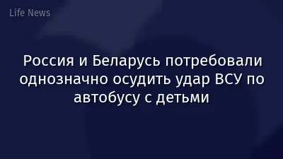Россия и Беларусь потребовали однозначно осудить удар ВСУ по автобусу с детьми
