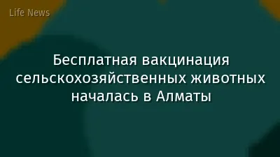 Бесплатная вакцинация сельскохозяйственных животных началась в Алматы
