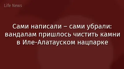 Сами написали – сами убрали: вандалам пришлось чистить камни в Иле-Алатауском нацпарке