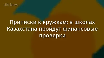 Приписки к кружкам: в школах Казахстана пройдут финансовые проверки