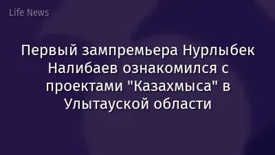 Первый зампремьера Нурлыбек Налибаев ознакомился с проектами "Казахмыса" в Улытауской области