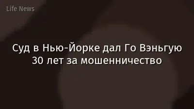 Суд в Нью-Йорке дал Го Вэньгую 30 лет за мошенничество