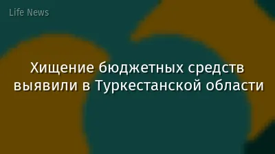 Хищение бюджетных средств выявили в Туркестанской области