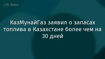 КазМунайГаз заявил о запасах топлива в Казахстане более чем на 30 дней