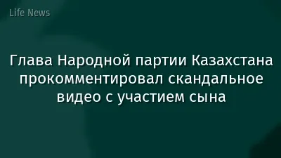 Глава Народной партии Казахстана прокомментировал скандальное видео с участием сына