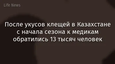 После укусов клещей в Казахстане с начала сезона к медикам обратились 13 тысяч человек