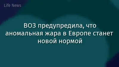 ВОЗ предупредила, что аномальная жара в Европе станет новой нормой
