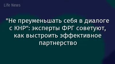 "Не преуменьшать себя в диалоге с КНР": эксперты ФРГ советуют, как выстроить эффективное партнерство