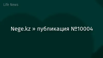 Nege.kz » публикация №10004
