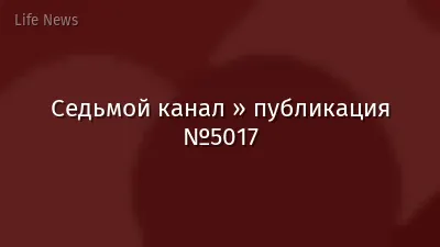 Седьмой канал » публикация №5017